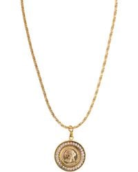 Caramel Vintage Jewellery - Crystal Halo Coin Necklace - Lyst