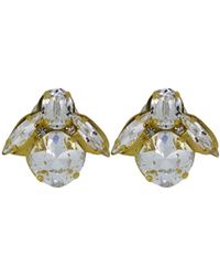 Vickisarge - Neutrals The Baby Clear Bee Earrings - Lyst