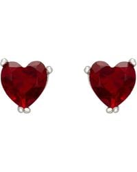 LÁTELITA London - Asscher Cut Heart Stud Earrings Ruby - Lyst