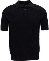 lords of harlech - Peterson Jacquard Linen Cotton Polo - Lyst