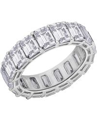 Diamonbliss - Marilyn Monroe Emerald Cut Eternity Ring, Platinum - Lyst