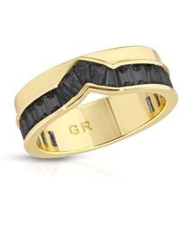 Glamrocks Jewelry - Peak Baguette Band Ring- Black - Lyst