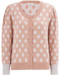 Peraluna - Geometric Pattern Knitwear Cardigan - Lyst