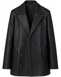 FRONT ROW SHOP - Double Breasted Leather Jakcket - Lyst