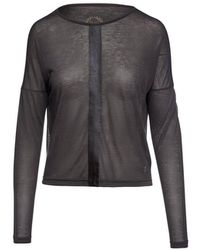 Conquista - Dark Top With Faux Leather Detail - Lyst