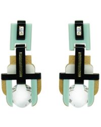 Gissa Bicalho - Handmade Acrylic Earring Deco Round Stone Pale Green - Lyst