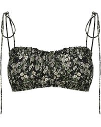 NUAJE NUAJE - Shirred Cotton Bralette - Lyst