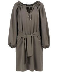 Conquista - Belted Colour Dress With Pockets - Lyst