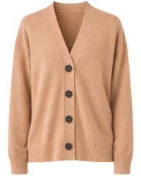 Nuvv Collection - Button Front Long Sleeve Fine Wool Cardigan Italianwool Yarn - Lyst