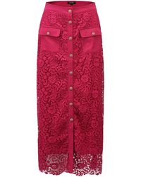Smart and Joy - Lace And Center Buttons Straight Midi Skirt - Lyst