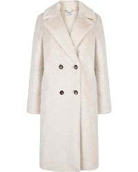 ISSY LONDON - Neutrals Rosie Statement Coat Vegan Faux Suede & Shearling Neutral Cream - Lyst