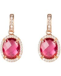LÁTELITA London - Beatrice Oval Gemstone Drop Earrings Rose Gold Pink Tourmaline - Lyst