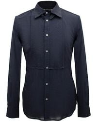 Smart and Joy - Shirt With Topstitched Bib And Removable Collar - Lyst