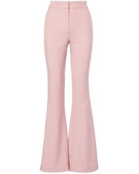 BLUZAT - Pastel Pink High-waisted Flared Trousers - Lyst