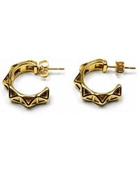 Jagged Halo Jewelry - Jagged Hoop Earrings Stainless Steel Plating - Lyst