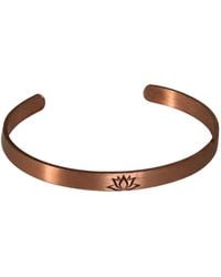 Anatoliacraft - Engraved Copper Lotus Cuff Bracelet - Lyst