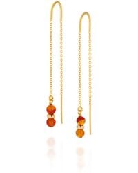 Nellou Jewellery - Fall Birthstone Earrings July Carnelian Plated Sterling - Lyst