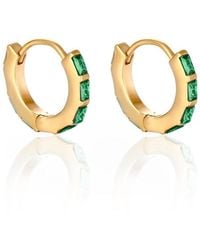 Evie Jewelry - Undefeated Emerald Waterproof Hoop Earrings - Lyst