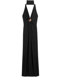 Nocturne - Halter-Neck Draped Maxi Dress - Lyst
