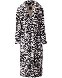 Lita Couture - Long Faux Fur Coat In Zebra Print - Lyst