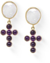 Vintouch Italy - Hope Gold-plated Amethyst Earrings - Lyst