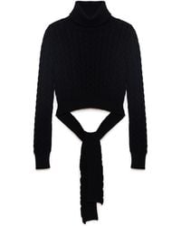 Peraluna - Scarlett Cable Knit Crop Jumper - Lyst
