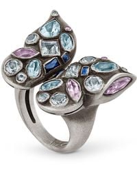Snake Bones - Butterfly Ring With Gemstones - Lyst