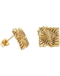 Elk & Bloom - Knotted Dream Chunky Square 14K Stud Earrings - Lyst