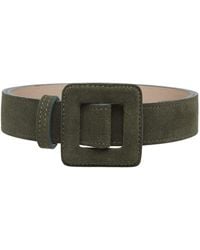 BeltBe - Suede Mini Square Buckle Belt - Lyst
