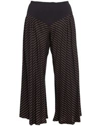 ARTISTA - Striped Viscose Elastic Waist Culottes - Lyst
