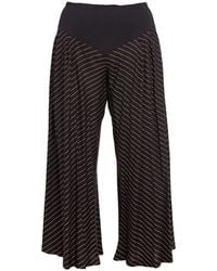 ARTISTA - Striped Viscose Elastic Waist Culottes - Lyst