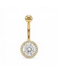 Zahav Jewelry - 10K Solid Round Cz Cluster Belly Ring - Lyst