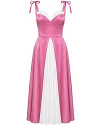 POST MERIDIEM - Flowy Slit Midi Dress - Lyst
