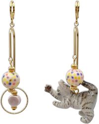 Midnight Foxes Studio - Playful Cat Earrings - Lyst