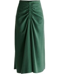 Paisie - Ruched Front Midi Skirt - Lyst
