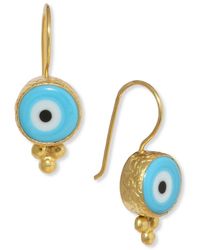 Ottoman Hands - Lina Evil Eye Blue Drop Earrings - Lyst