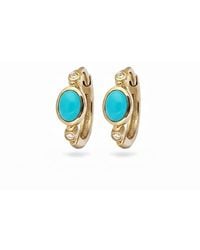 Zohreh - Sapphire Huggie Hoop Earring Pair 9K - Lyst