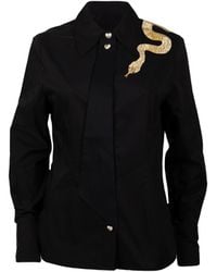 Laines London - Laines Couture Tie Shirt With Embellished Shoulder Snake - Lyst