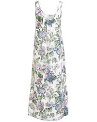 Fable England - Neutrals Hydrangea Ivory Midi Nightie - Lyst