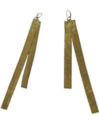Romer Millinery - Metallic Silk Bar Earings - Lyst