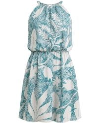 Oh!Zuza - Neutrals Echo Viscose Short Halter Dress - Lyst