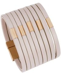Saachi - Multi Strand Vegan Leather Linen Bracelet - Lyst