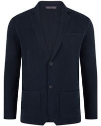 Paul James Knitwear - Lightweight Cotton Cornelius Formal Knitted Blazer - Lyst