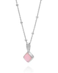 Nellou Jewellery - Diamond Opal Necklace Birthstone October Sterling - Lyst