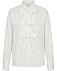 Georgette - Ivory Bow Detail Blouse - Lyst