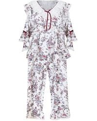Luna Luz - Jardin Modal-Cotton V-Neck Pajama Set - Lyst