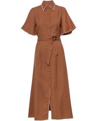 Carolina Benoit - Cafe Au Lait Pearled Dress - Lyst