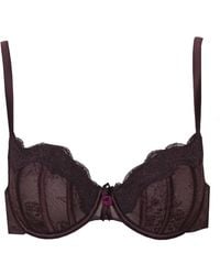 Tallulah Love - Silk Plum Kitten Underwired Balconette Bra - Lyst