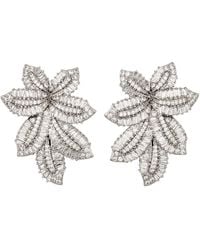 Crystals and Co - Crystal Leaf Earrings - Lyst