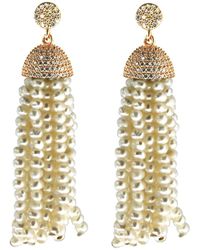 Cosanuova - Sterling Silver Pearl Tassel Earrings In Rose Gold - Lyst